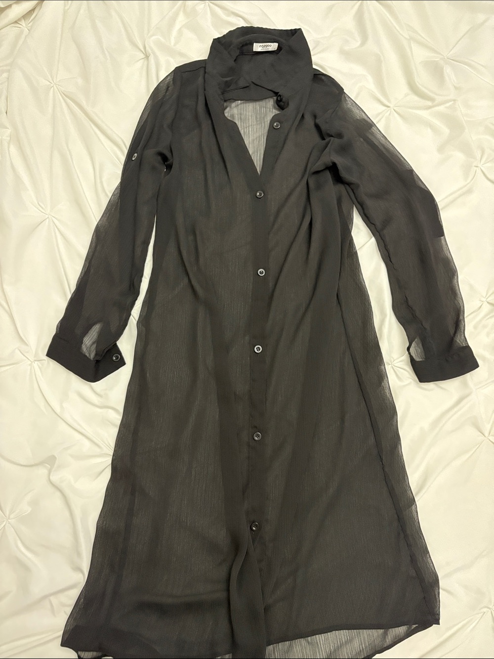 Black Long sleeve Swim Cover up